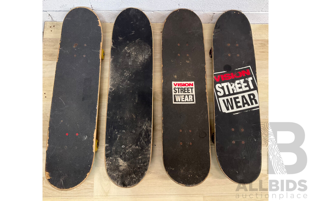 Large Wood Skateboards - Lot of 4