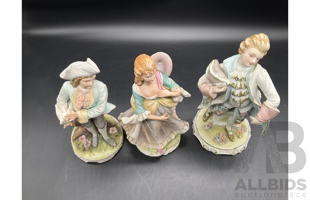 Vintage Japan Lefton Hand Painted Ceramic Figurine - Lot of 3