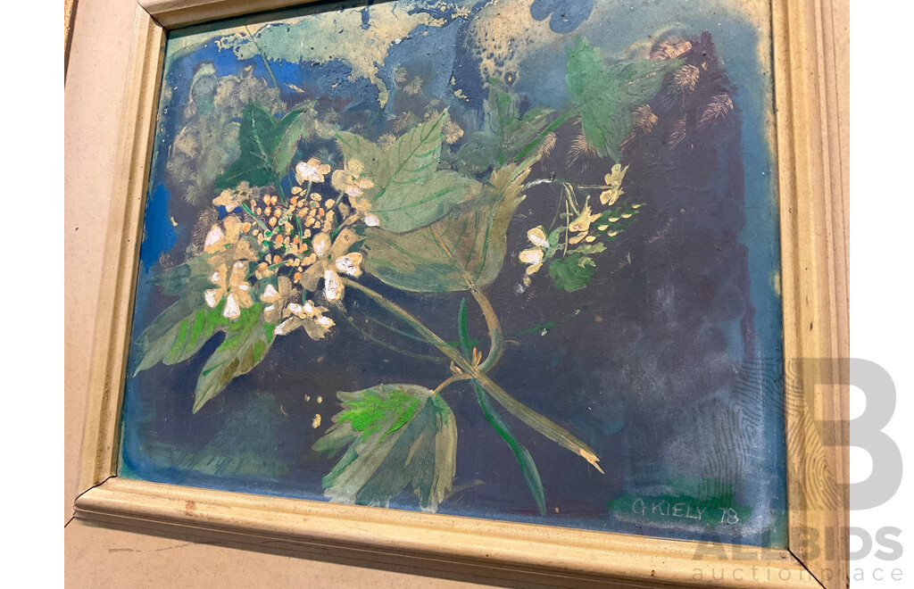 GEOFF KIELY - Flowers (1978), Oil on Board, 33 X 39 Cm (frame)