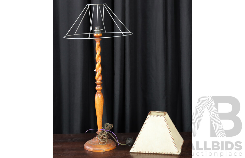 Oak Barley Twist Table Lamp