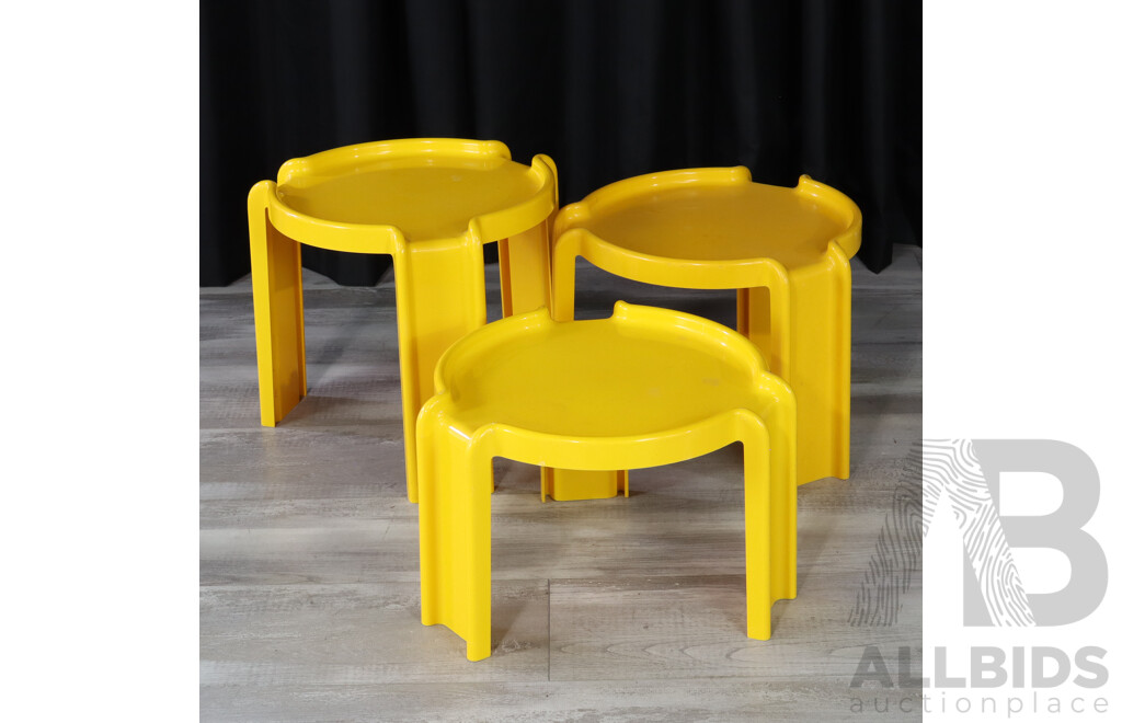 Nest of Three Side Tables by Giotto Stoppino for Kartell