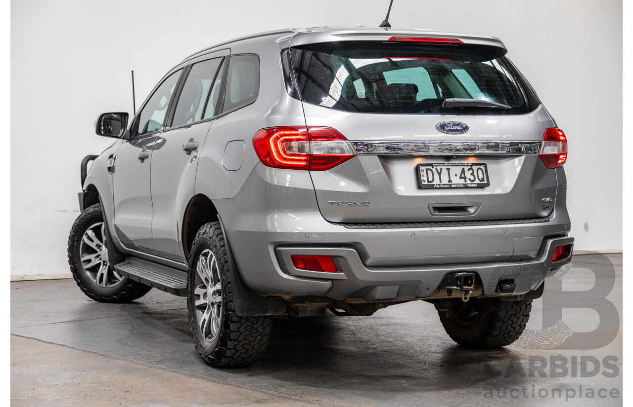 8/2018 Ford Everest Trend UA II (AWD) MY19 4d Wagon Aluminium Metallic Bi-Turbo Diesel 2.0L - 7 Seater