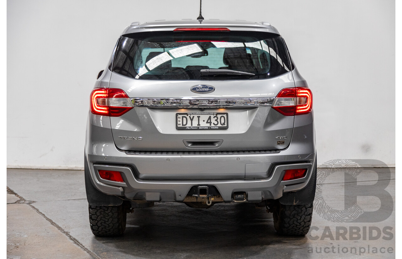 8/2018 Ford Everest Trend UA II (AWD) MY19 4d Wagon Aluminium Metallic Bi-Turbo Diesel 2.0L - 7 Seater