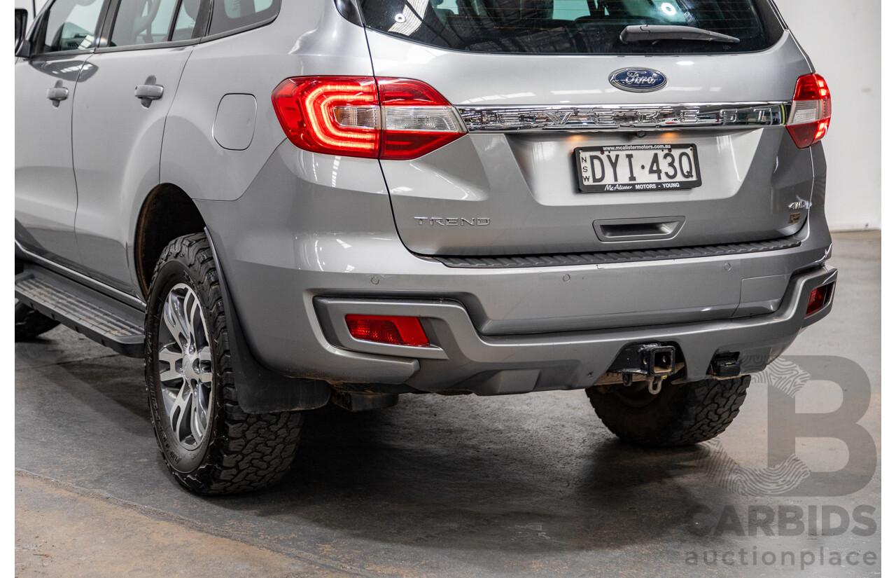 8/2018 Ford Everest Trend UA II (AWD) MY19 4d Wagon Aluminium Metallic Bi-Turbo Diesel 2.0L - 7 Seater