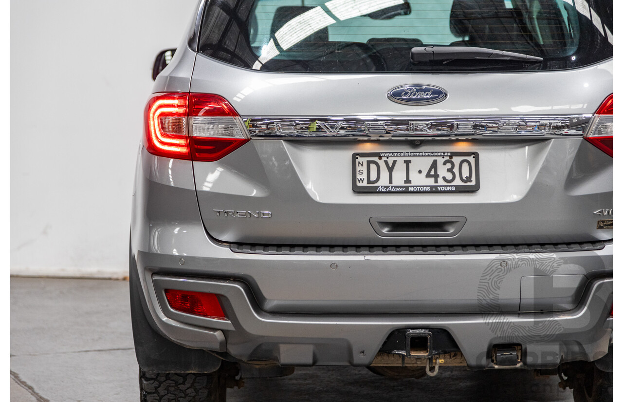 8/2018 Ford Everest Trend UA II (AWD) MY19 4d Wagon Aluminium Metallic Bi-Turbo Diesel 2.0L - 7 Seater