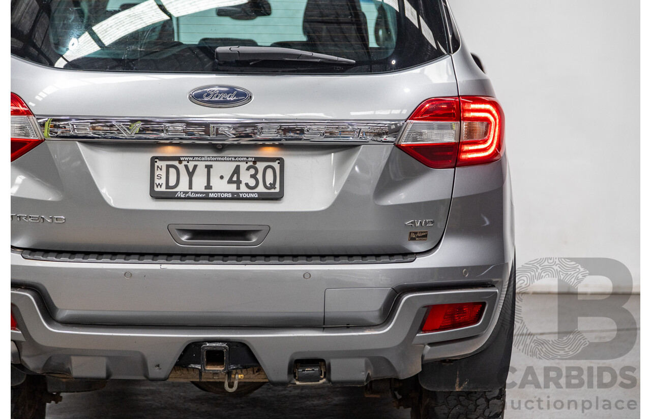 8/2018 Ford Everest Trend UA II (AWD) MY19 4d Wagon Aluminium Metallic Bi-Turbo Diesel 2.0L - 7 Seater