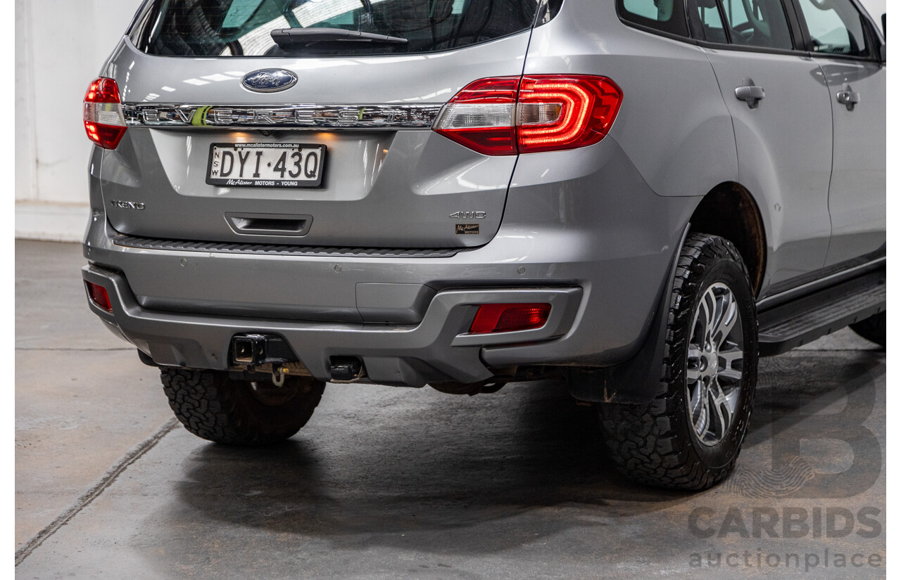 8/2018 Ford Everest Trend UA II (AWD) MY19 4d Wagon Aluminium Metallic Bi-Turbo Diesel 2.0L - 7 Seater