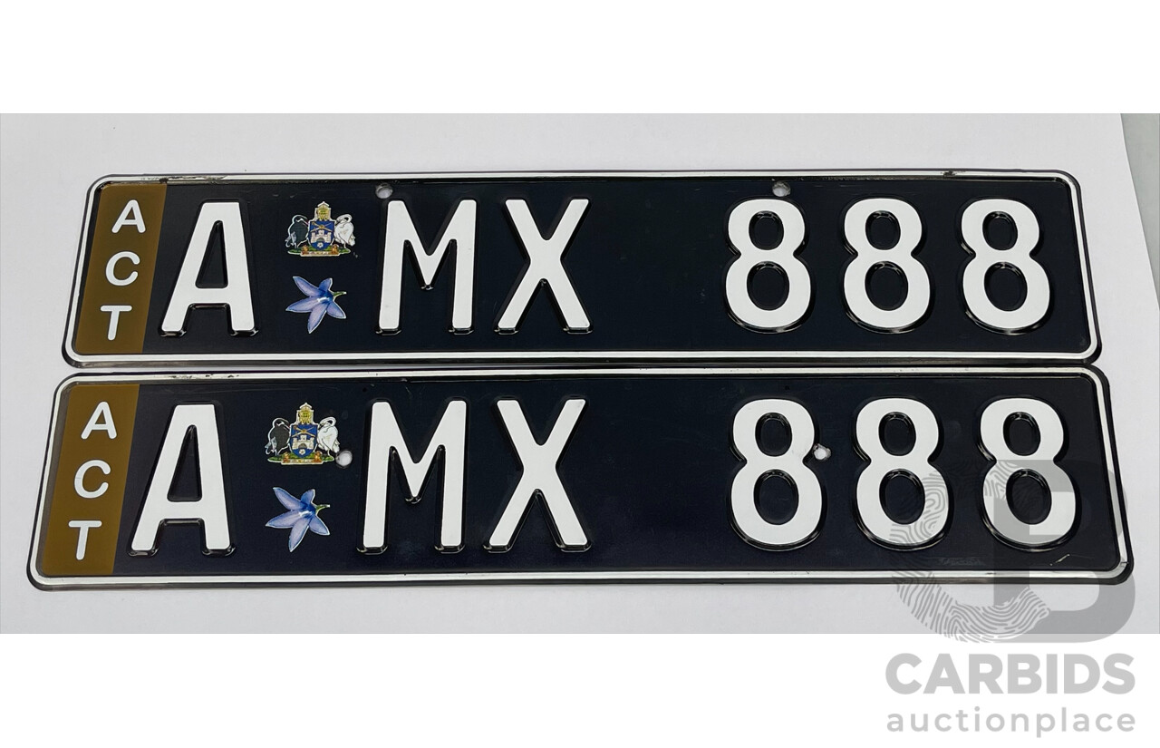 ACT Alpha Numerical European Style Number Plate - A MX 888