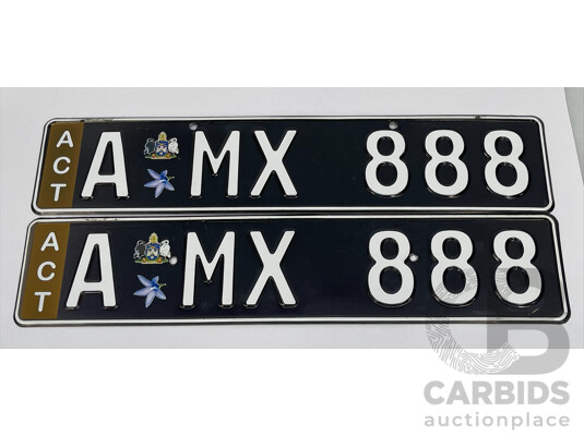 ACT Alpha Numerical European Style Number Plate - A MX 888