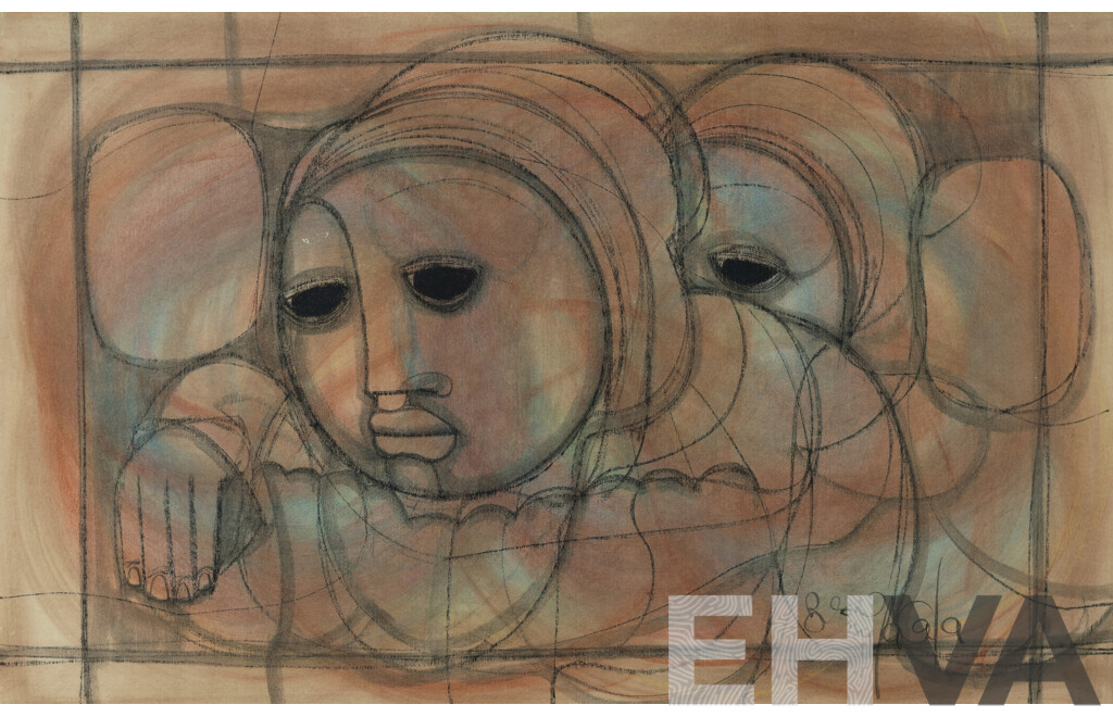 South African School, (2) Ben MACALA (1937-1997), Figures And, Hargreaves NTUKWANA (1938-1999), Untitled, Charcoal & Mixed Media and Charcoal & Pastel, (2)