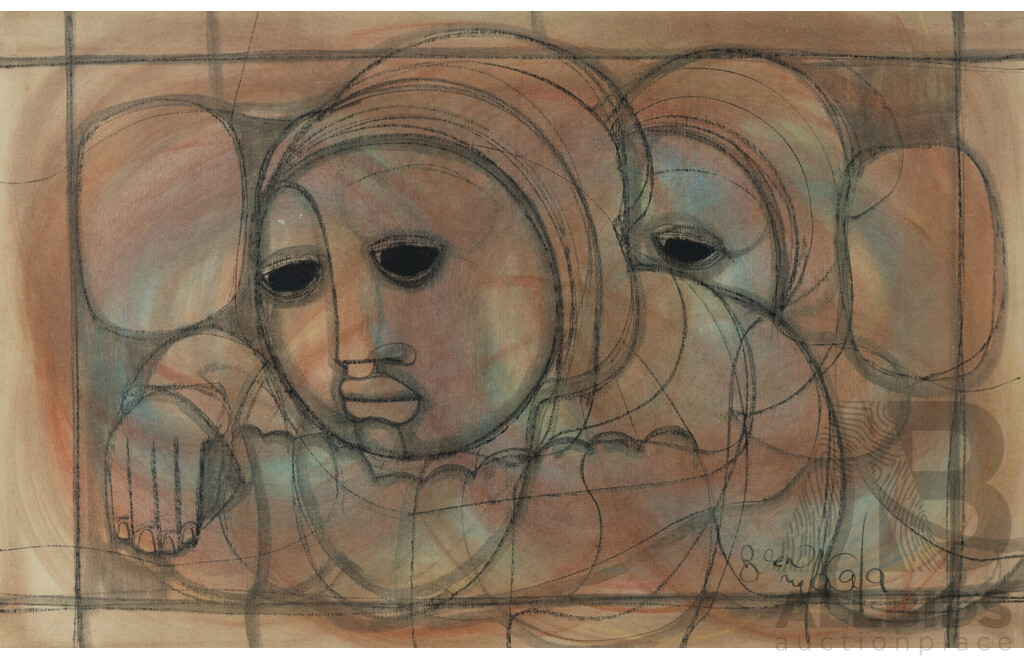 South African School, (2) Ben MACALA (1937-1997), Figures And, Hargreaves NTUKWANA (1938-1999), Untitled, Charcoal & Mixed Media and Charcoal & Pastel, (2)