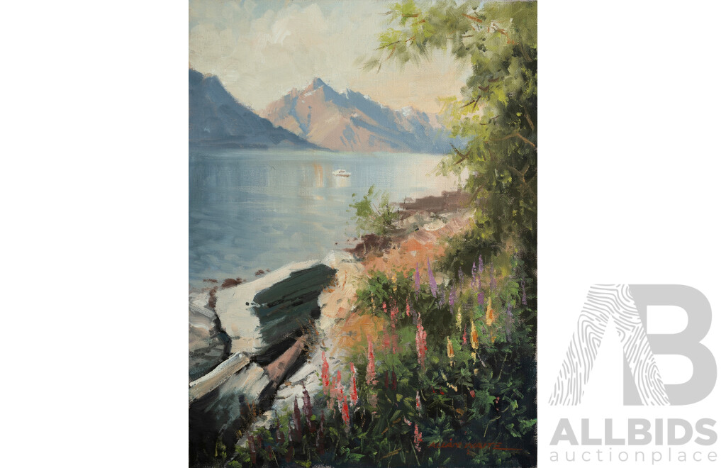 WAITE, Allan (1924-2010) 'Spring Morn[ing], Wakatipu [Queenstown, NZ]' 