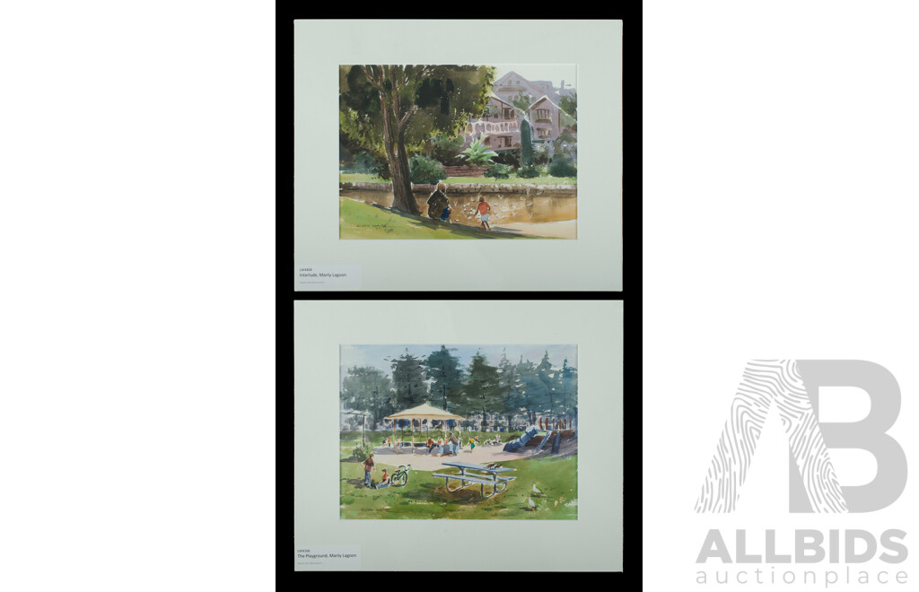 WAITE, Allan (1924-2010) (2)'Interlude, Manly Lagoon;' & 'The Playground, Manly Lagoon'