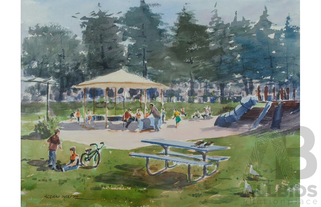 WAITE, Allan (1924-2010) (2)'Interlude, Manly Lagoon;' & 'The Playground, Manly Lagoon'