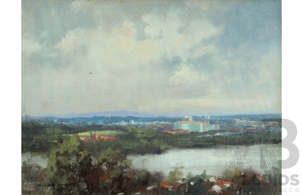 Allan Waite, (20th Century, Australian, 1924-2010), View of Ryde [Concord] From Willandra [NSW], Oil on Canvas Board, Signed Lower Left; Titled and Inscribed Verso, 30.5 x 40.5 cm (overall)