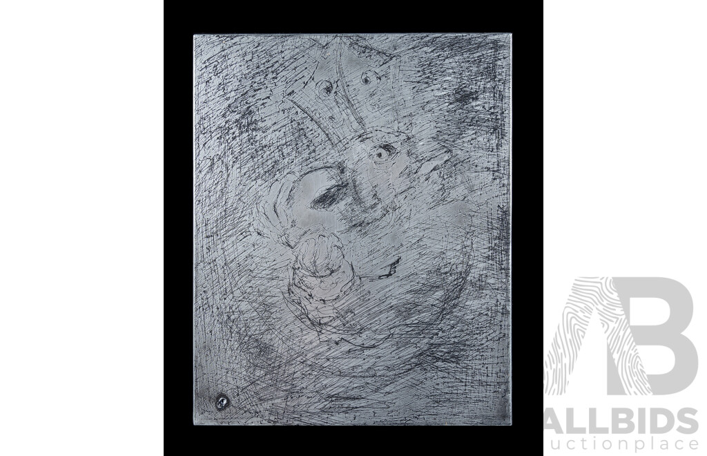 David Boyd, (20th Century, Australian, 1924-2011) 'The Prisoner' (From the Trial Series), Original Zinc Plate Etching & Original Etching, 26.5 x 21.5 cm (plate and image) (2)