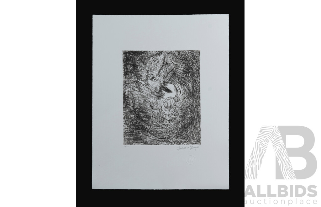 David Boyd, (20th Century, Australian, 1924-2011) 'The Prisoner' (From the Trial Series), Original Zinc Plate Etching & Original Etching, 26.5 x 21.5 cm (plate and image) (2)