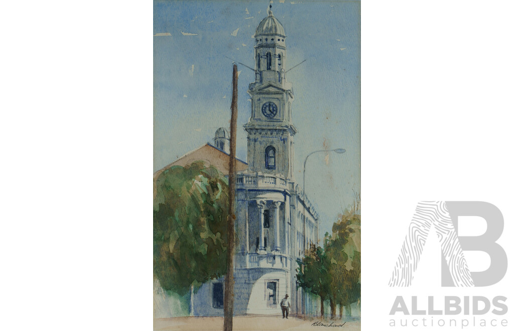 BLANCHARD, Brian (1934-2015) (2) 'Paddington Town Hall' ; and 'St Mary's Cathedral [Sydney]'