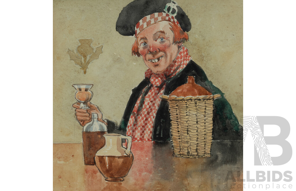 Artist Unknown, (3) Organ Grinder with Monkey; Matador; and Scotsman Toasting