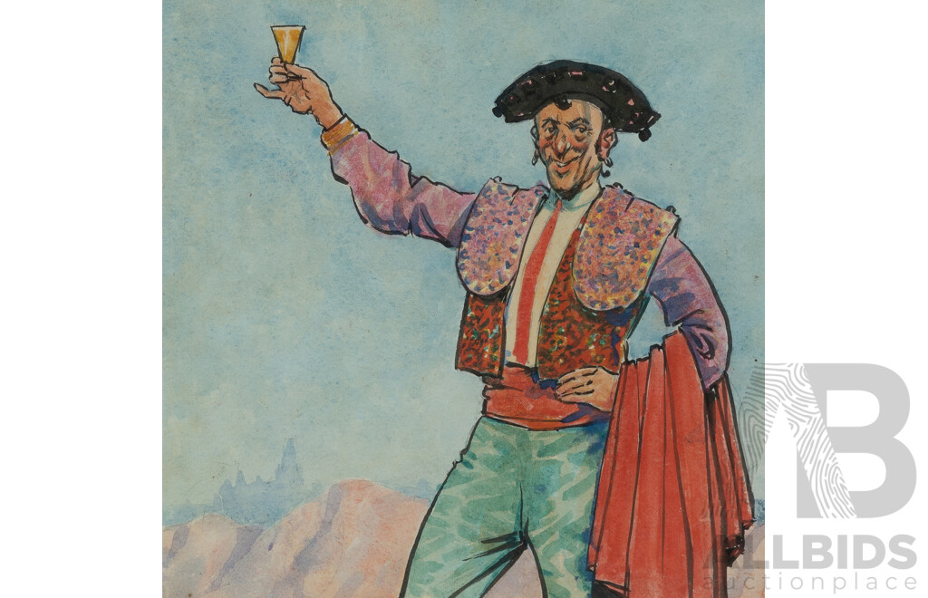 Artist Unknown, (3) Organ Grinder with Monkey; Matador; and Scotsman Toasting