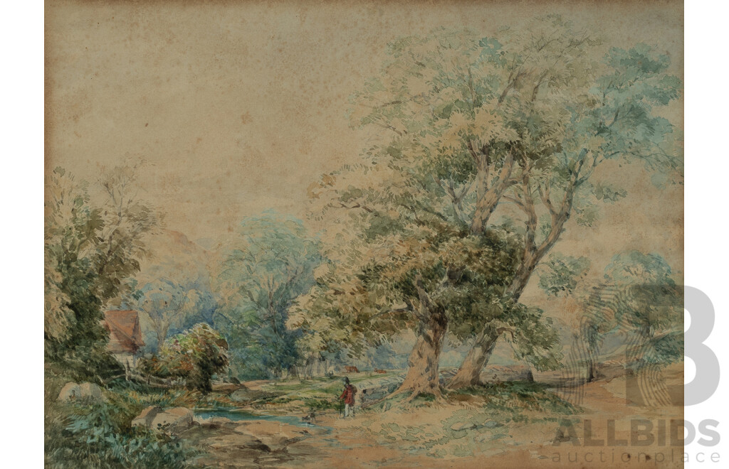 Artist Unknown, Country Scene with Figure 