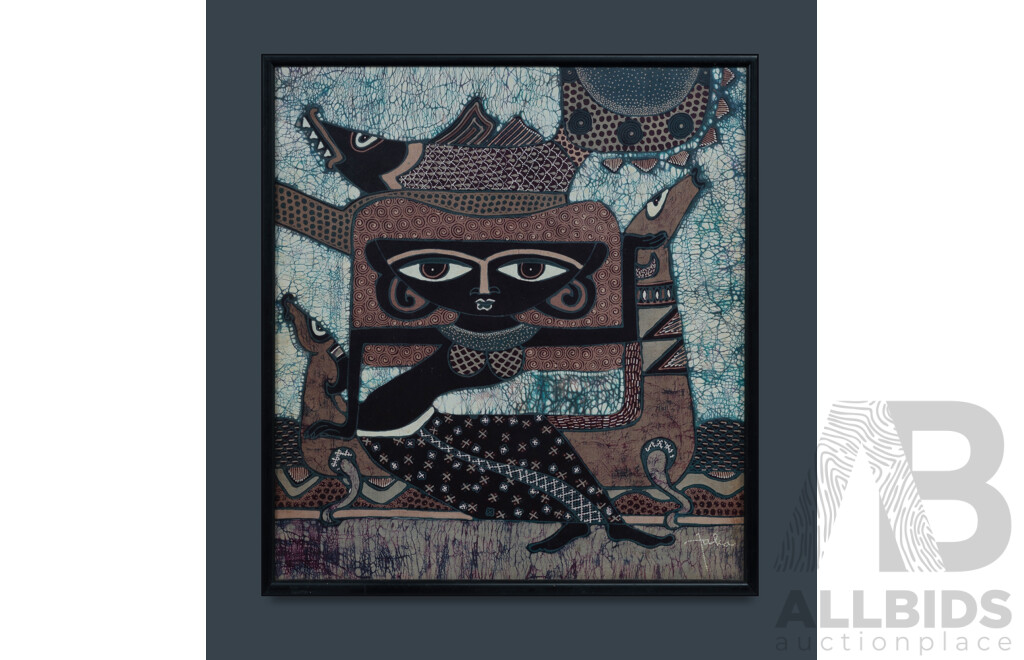 JAKA, (Indonesian) (2) Pair of Batiks Featuring Women, Fish and Birds