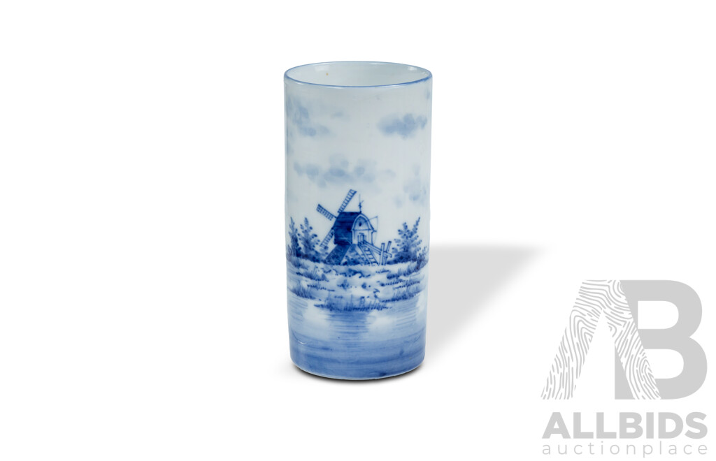 Blue & White Cylinder Vase