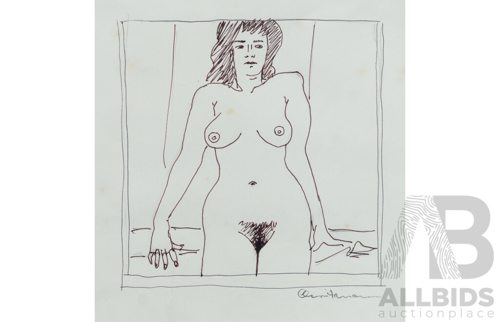 CHRISTMANN, Gunter (1936-2013) (2) Nude, 23x19.5cm (sight); Woman Carrying Cross, 25.5x20cm (sight)