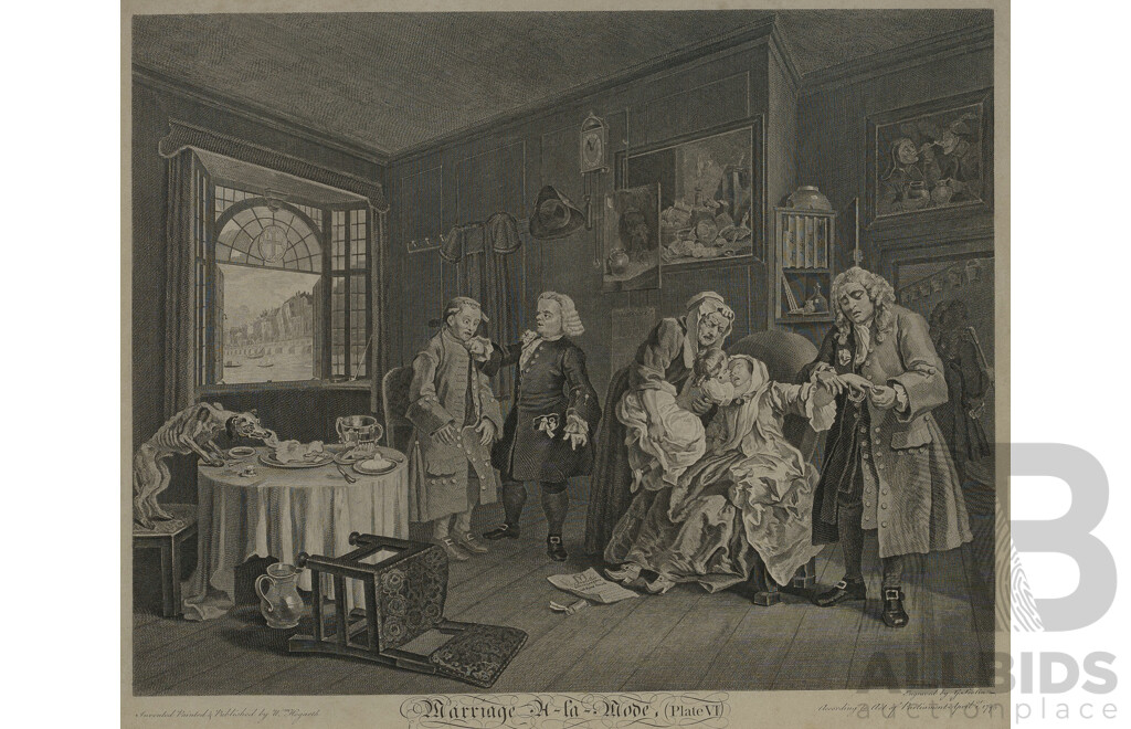 HOGARTH, William (British 1697-1764) (6) 'Marriage A La Mode' 