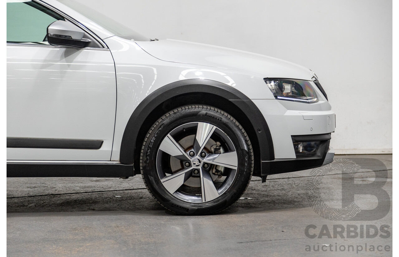 11/2015 Skoda Octavia Scout 135 TDI (4x4) NE MY15 4d Wagon Moon White Turbo Diesel 2.0L