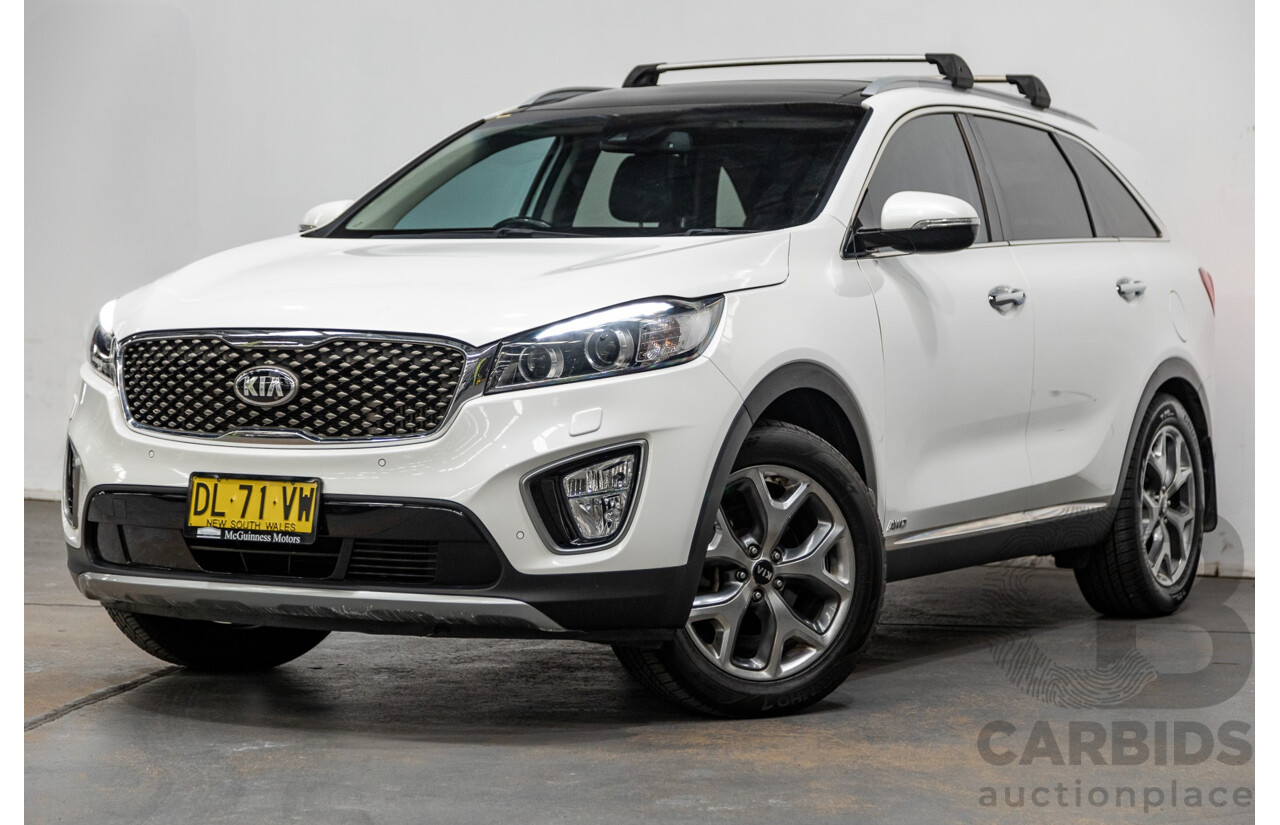 7/2015 Kia Sorento Platinum (4x4) UM 4d Wagon White Turbo Diesel 2.2L - 7 Seater