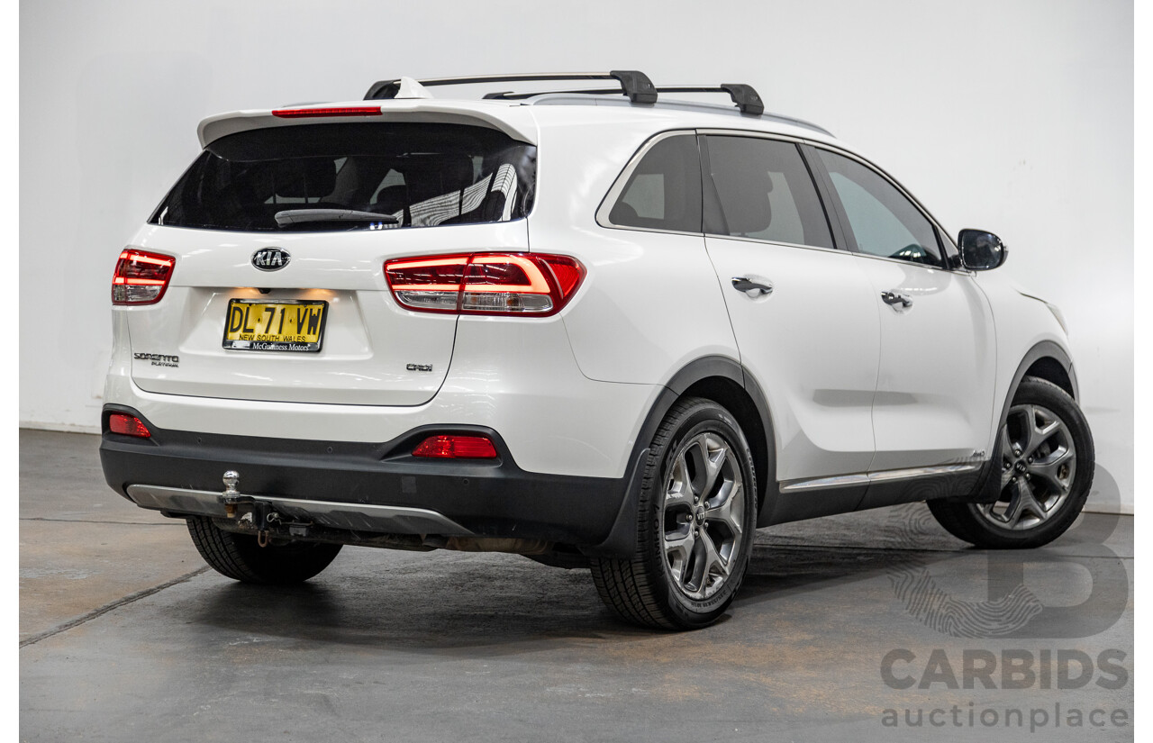 7/2015 Kia Sorento Platinum (4x4) UM 4d Wagon White Turbo Diesel 2.2L - 7 Seater