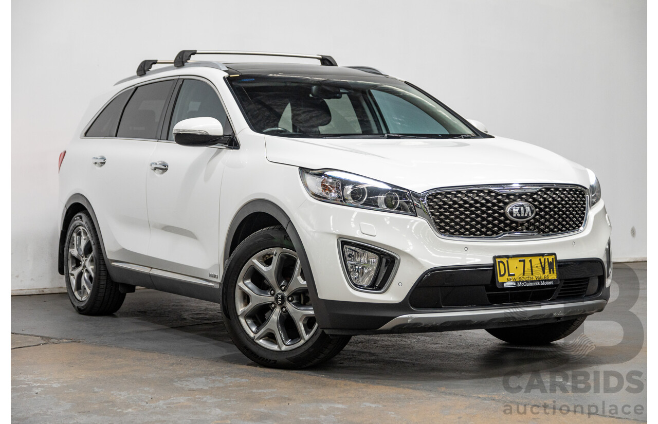 7/2015 Kia Sorento Platinum (4x4) UM 4d Wagon White Turbo Diesel 2.2L - 7 Seater