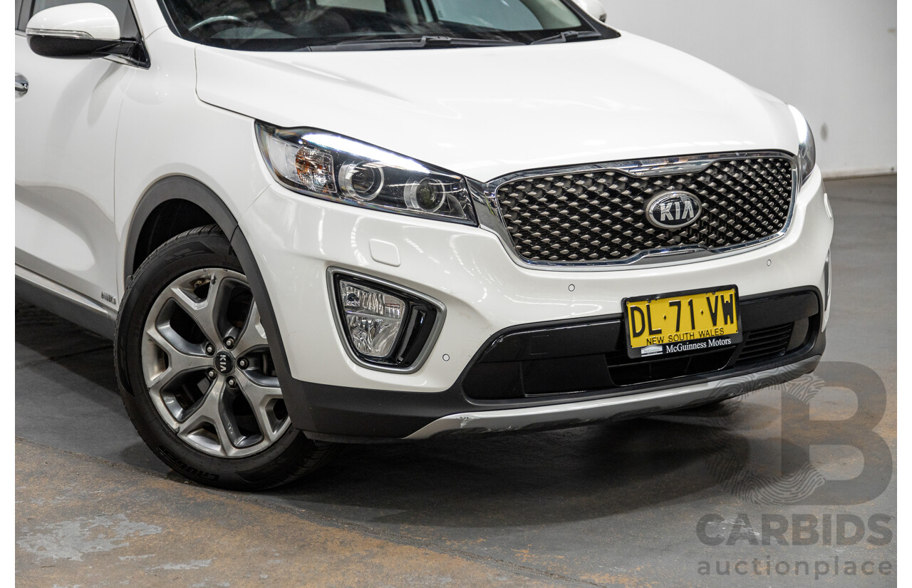 7/2015 Kia Sorento Platinum (4x4) UM 4d Wagon White Turbo Diesel 2.2L - 7 Seater