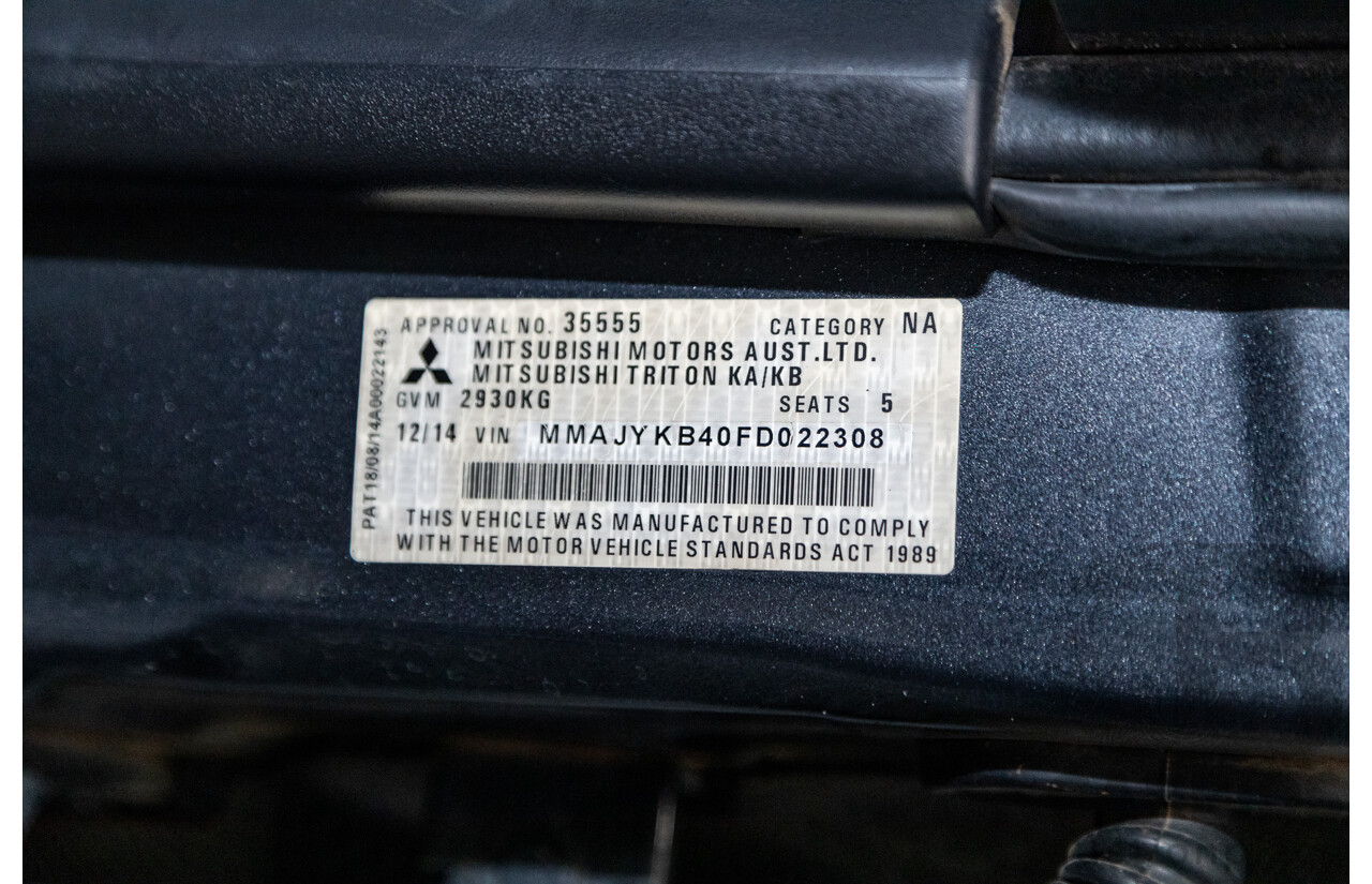 12/2014 Mitsubishi Triton GLX-R (4x4) MN MY15 Double Cab Utility Charcoal Grey Turbo Diesel 2.5L