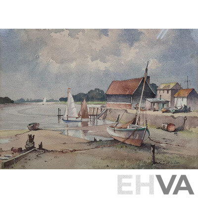 EMERSON H. GROOM (1890 - 1983, UK) Dell Quay - Chichester Harbour, Watercolour on Paper (47 X 57cm)