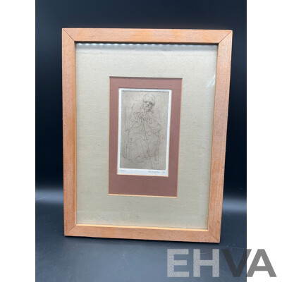 Portrait of Man by RONCHAPMAN (1975) -  33 X 25 Cm (frame)