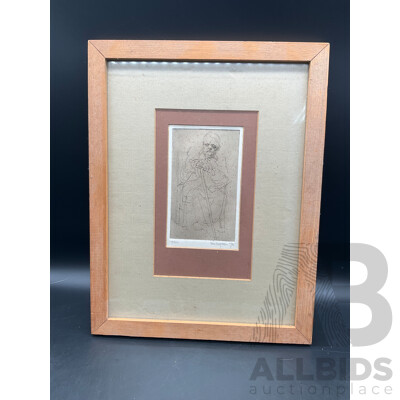 Portrait of Man by RONCHAPMAN (1975) -  33 X 25 Cm (frame)