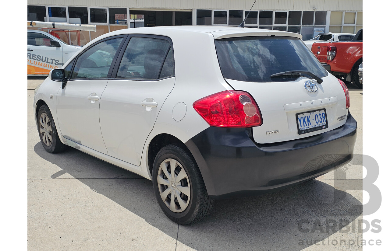 11/2007 Toyota Corolla Ascent ZRE152R 5d Hatchback White 1.8L