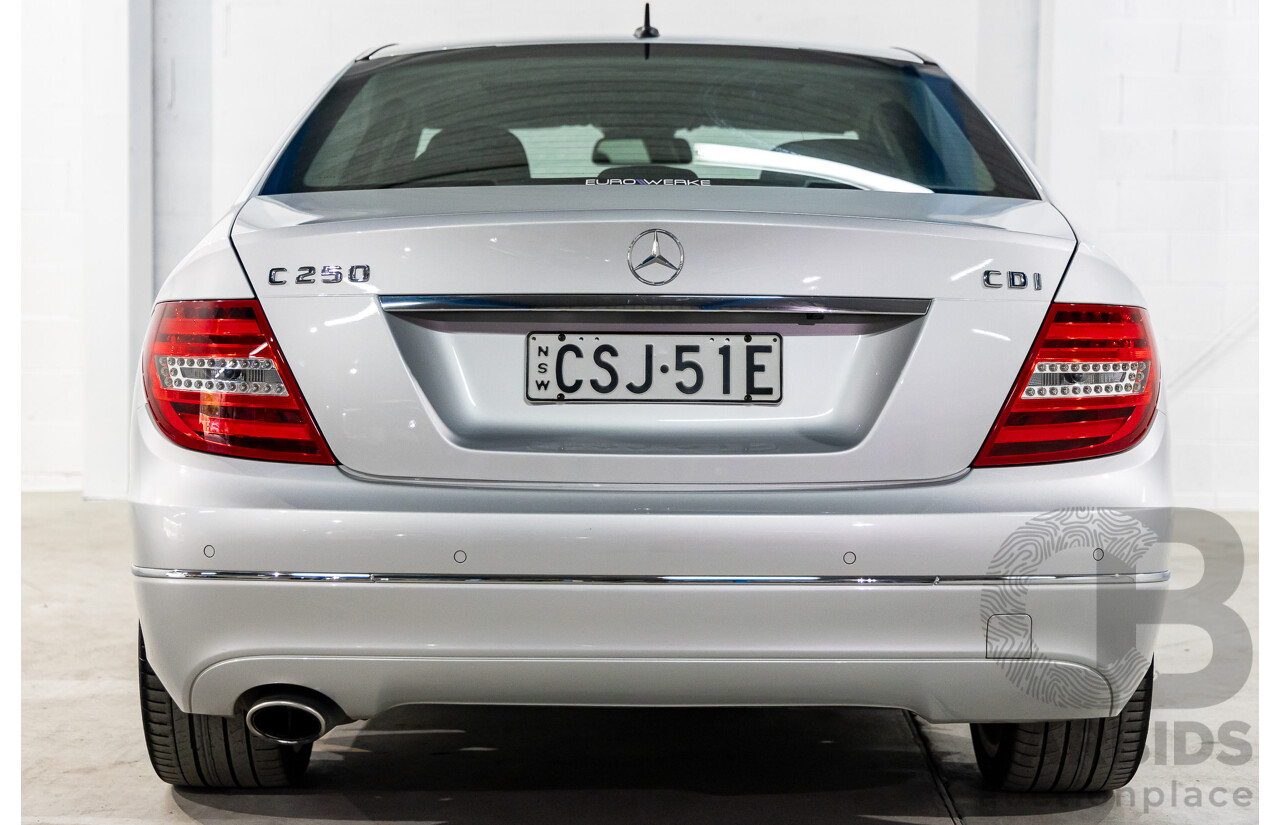 8/2013 Mercedes-Benz C250 CDI Avantgarde BE W204 MY13 4d Sedan Iridium Silver Metallic Turbo Diesel 2.1L