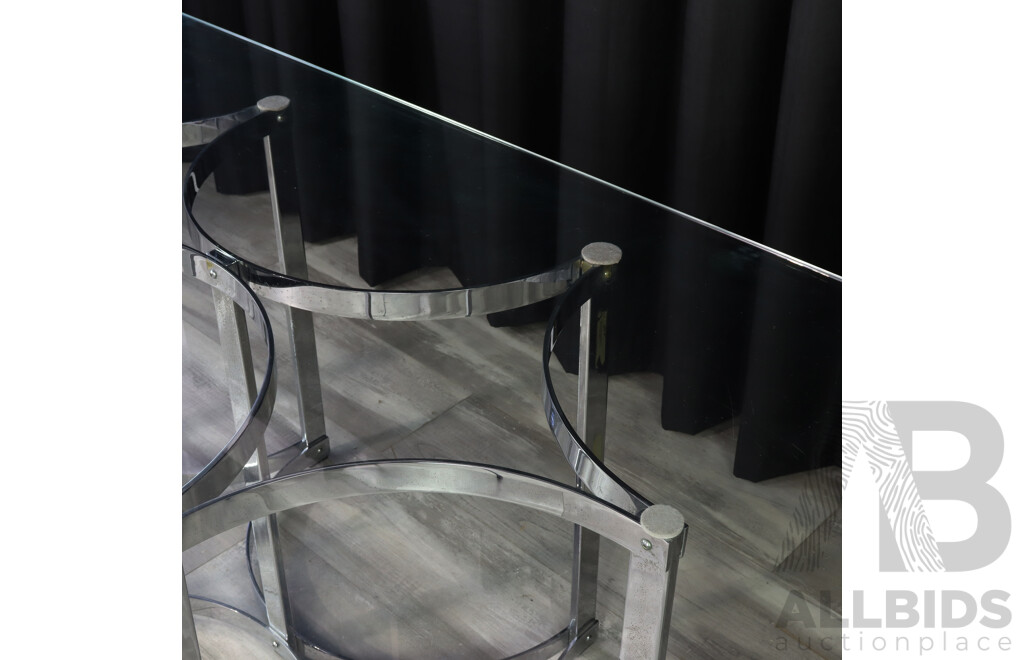 Chrome & Glass Dining Table by Richard Young for Merrow Associates