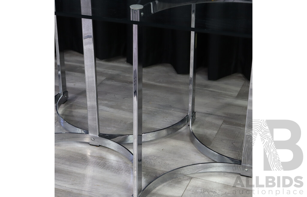 Chrome & Glass Dining Table by Richard Young for Merrow Associates