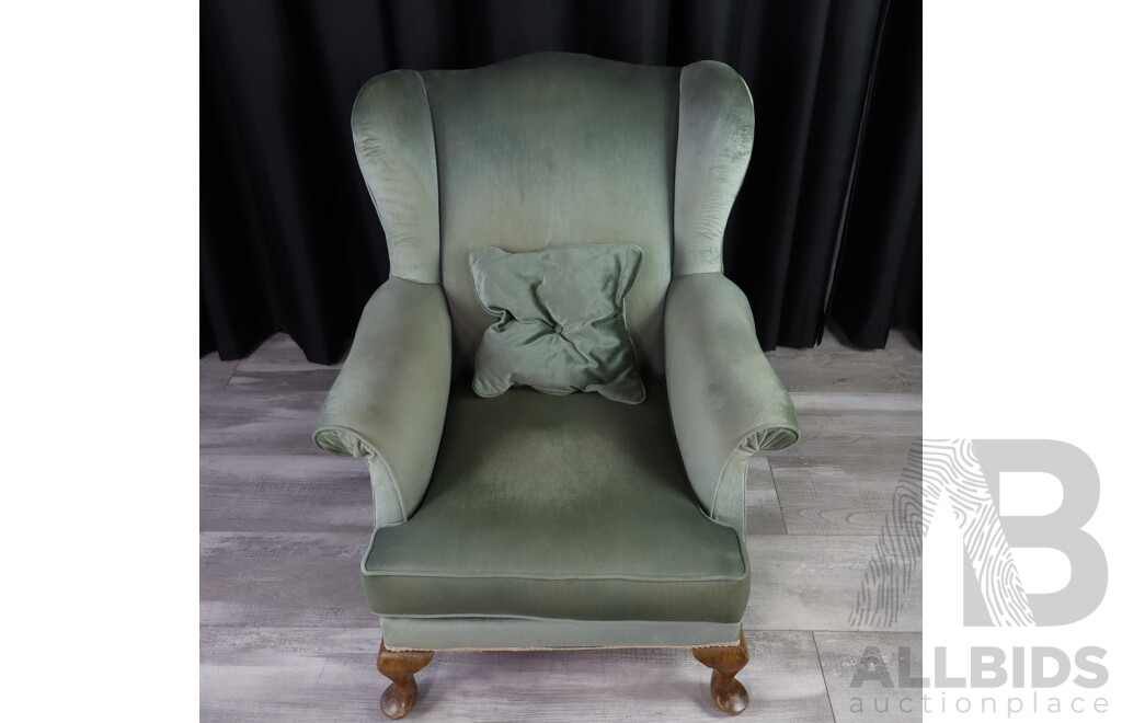 Pair of Velvet Wingback Chairs