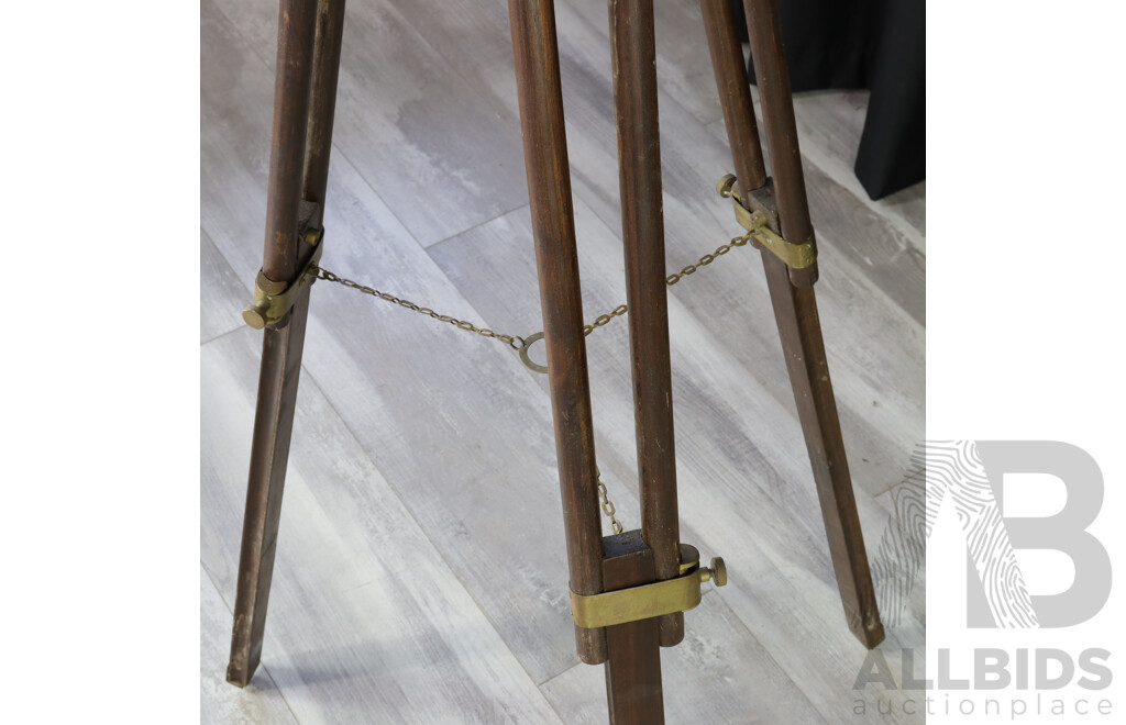 Reproduction Brass Telescope on Timber Tripod Base