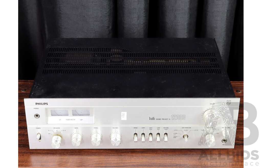 Retro Phillips Hi Fi Sound Project A 12000 Amplifier