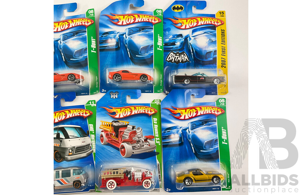 Ten Boxed Diecast 2000's Hot Wheels Including Treasure Hunt and First Edition