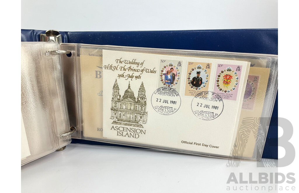 Commonwealth Countries 1981 Royal Wedding First Day Covers Album Including Samoa, Bermuda, Sierra Leone, Mauritius, Fiji, Solomon Islands, Cayman Islands, Australia and More