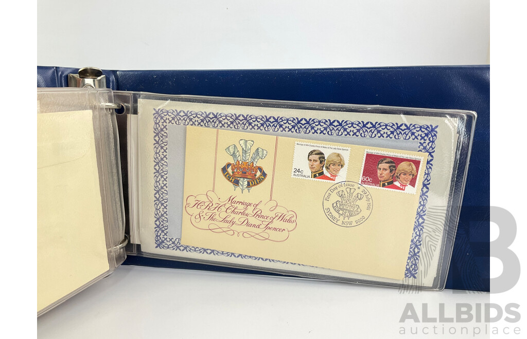 Commonwealth Countries 1981 Royal Wedding First Day Covers Album Including Samoa, Bermuda, Sierra Leone, Mauritius, Fiji, Solomon Islands, Cayman Islands, Australia and More