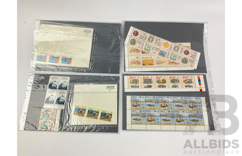 Collection of Australian Mint Stamps, Blocks and Gutters with Albums and International Stamps, UK Queen Victoria and More