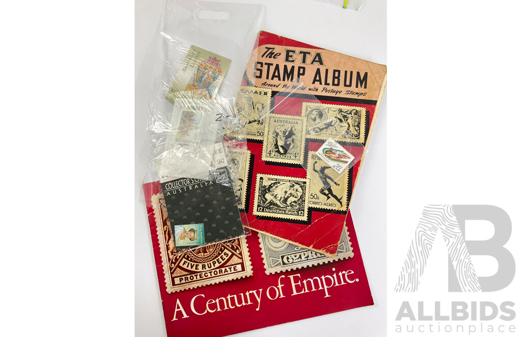 Collection of Australian Mint Stamps, Blocks and Gutters with Albums and International Stamps, UK Queen Victoria and More